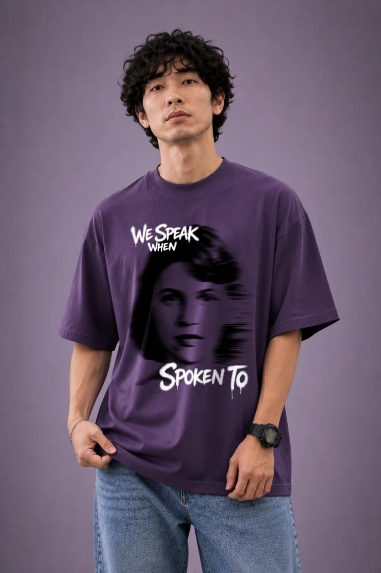 Sylvia Plath oversized t-shirt purple halftone design