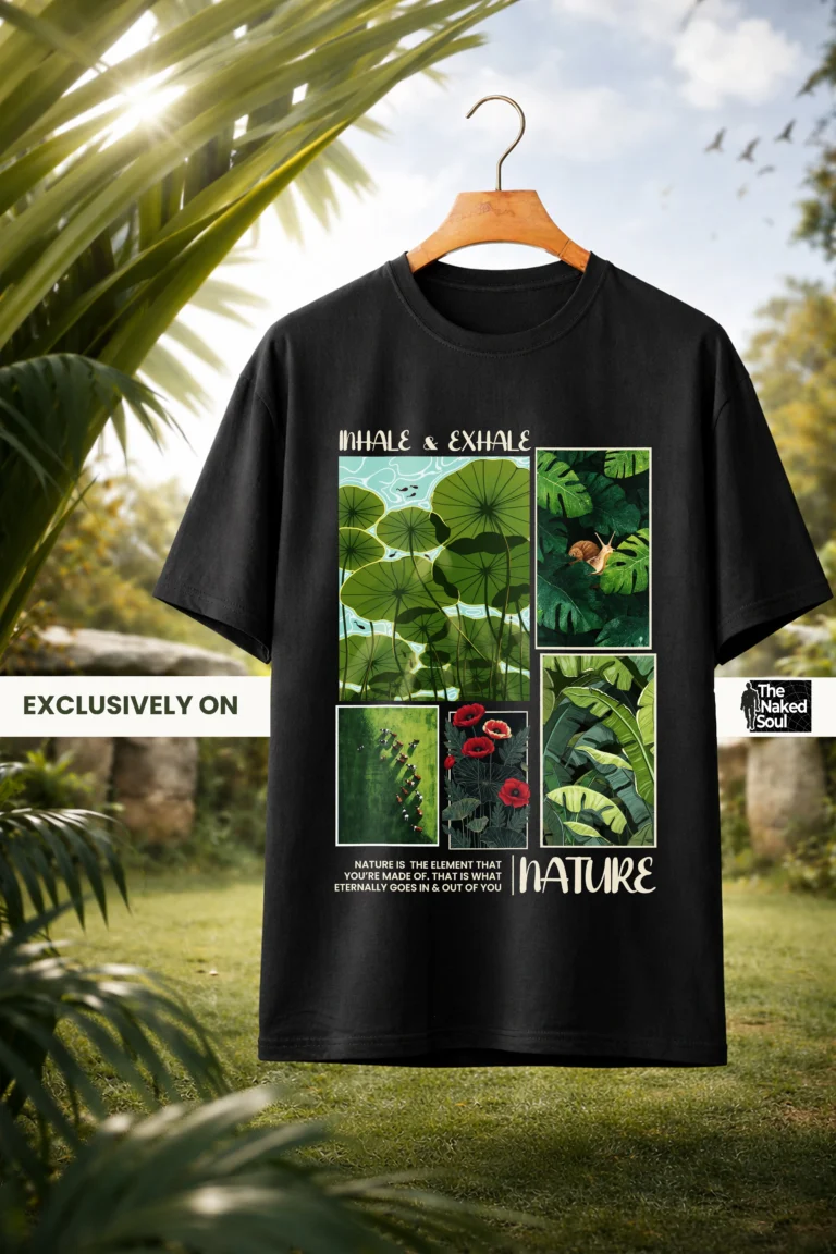 nature oversized t-shirt inhale exhale design